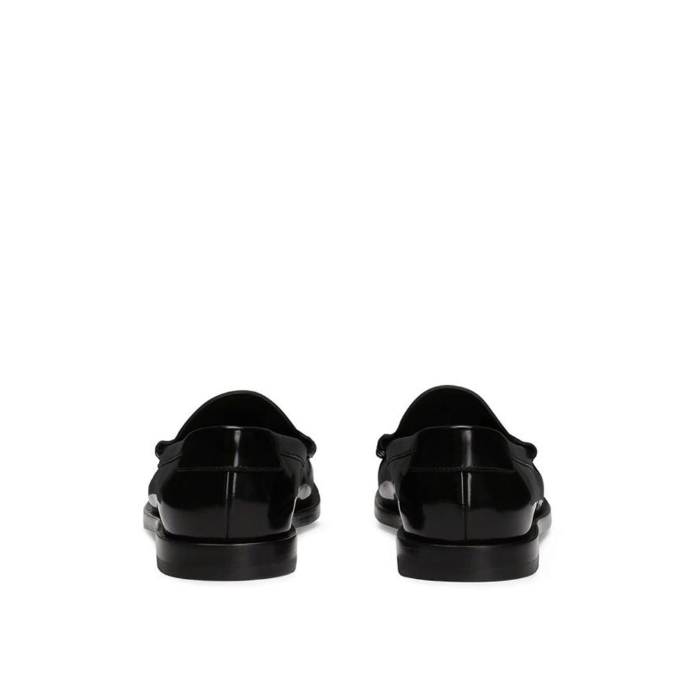 Dolce & Gabbana - Black Calfskin Slip-On Loafers