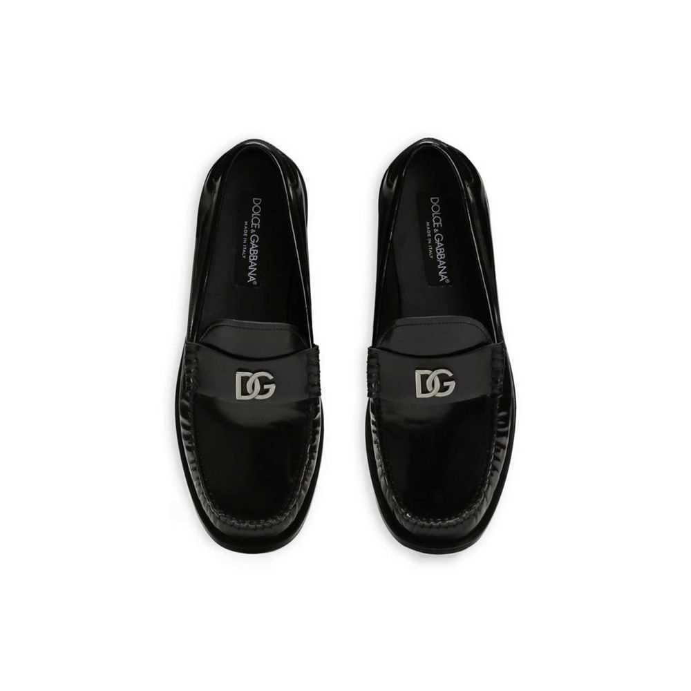 Dolce & Gabbana - Black Calfskin Slip-On Loafers