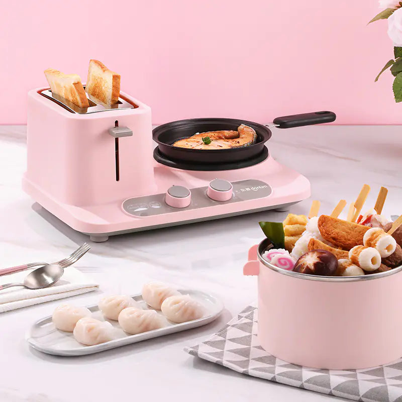 3-in-1 Breakfast Maker with Electric Cooking Pot