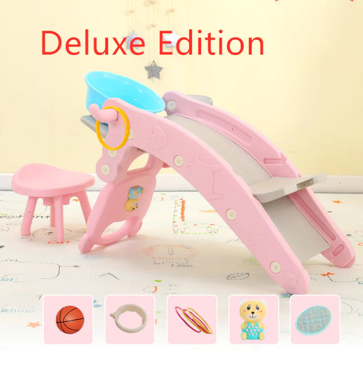 3-in-1 Rocking Horse Slide with Music for Kids