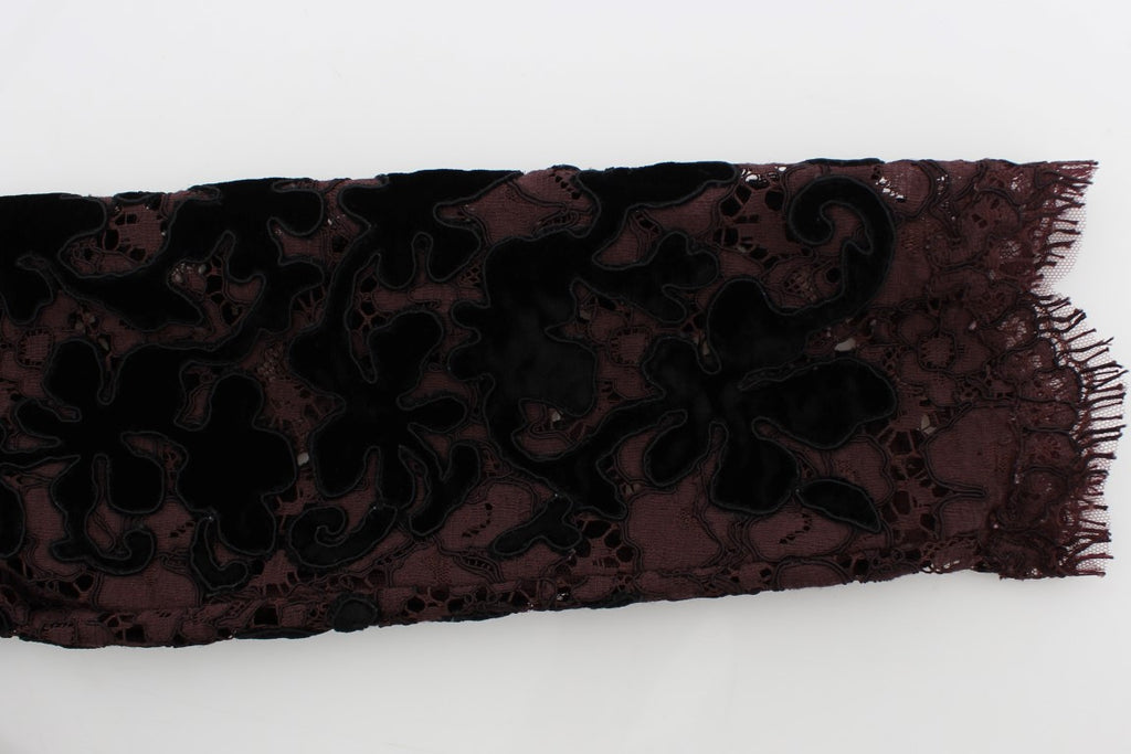 Dolce & Gabbana - Purple Floral Lace Ricamo Maxi Dress