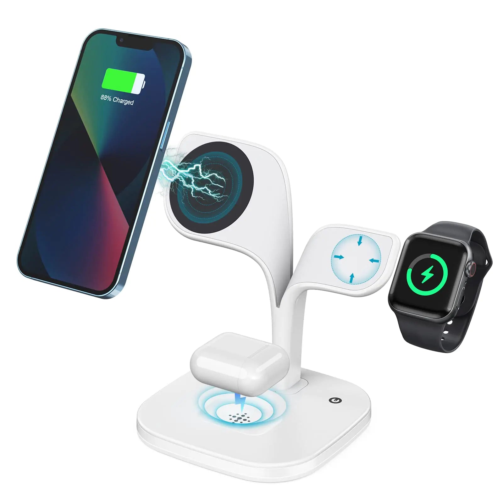 Magnetic Wireless Charging Station for Apple Magsafe Charger Stand 3 in 1 Mag-Safe Wireless Charging Station for iPhone 141312 Pro/Max/Mini/Plus Apple Watch 8/7/6/SE/5/4/3/2 and Airpods 3/2/Pro