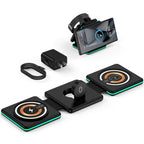 3 in 1 Google Wireless Charger for Google Pixel 9 Pro Fold/9 Pro XL/9/8/7/7A/6 ProPixel BudsFoldable Android Samsung Wireless Charging Station for Galaxy Watch 7 Ultra 6 /S24 Ultra/S23/S22