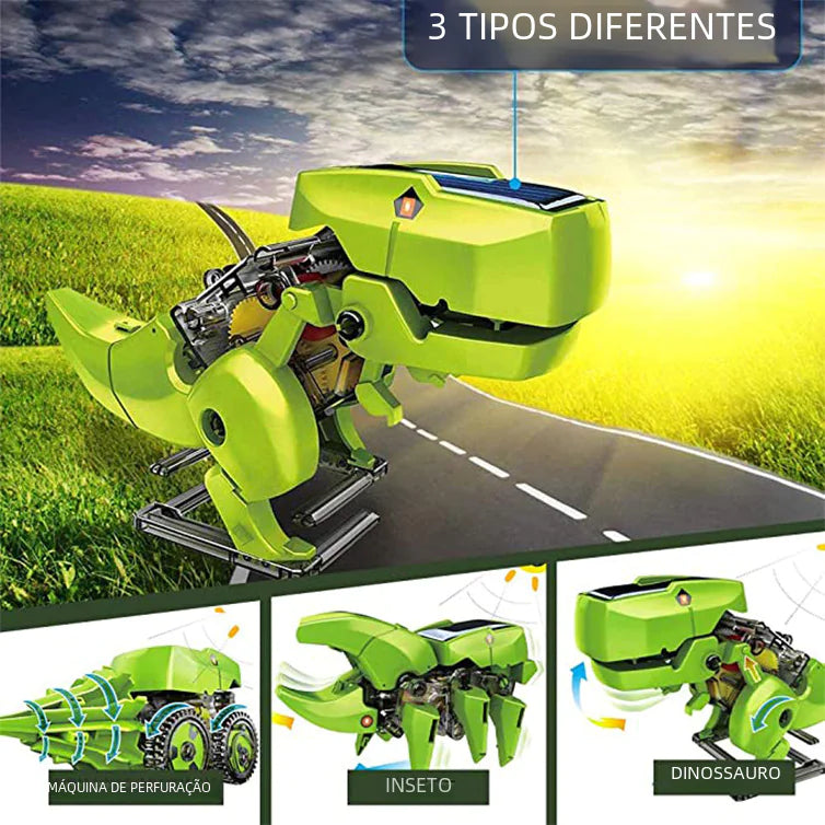DIY 3-in-1 Solar-Powered Robot Dinosaur Toy