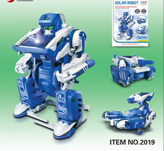 DIY 3-in-1 Solar-Powered Robot Dinosaur Toy
