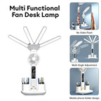 3-in-1 LED Desk Lamp with Fan & Clock