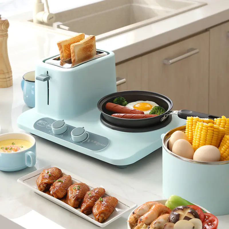 3-in-1 Breakfast Maker with Electric Cooking Pot