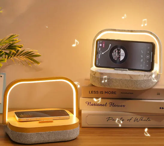 3-in-1 LED Lamp with Wireless Charger & Bluetooth Speaker