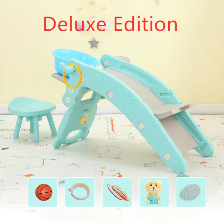 3-in-1 Rocking Horse Slide with Music for Kids